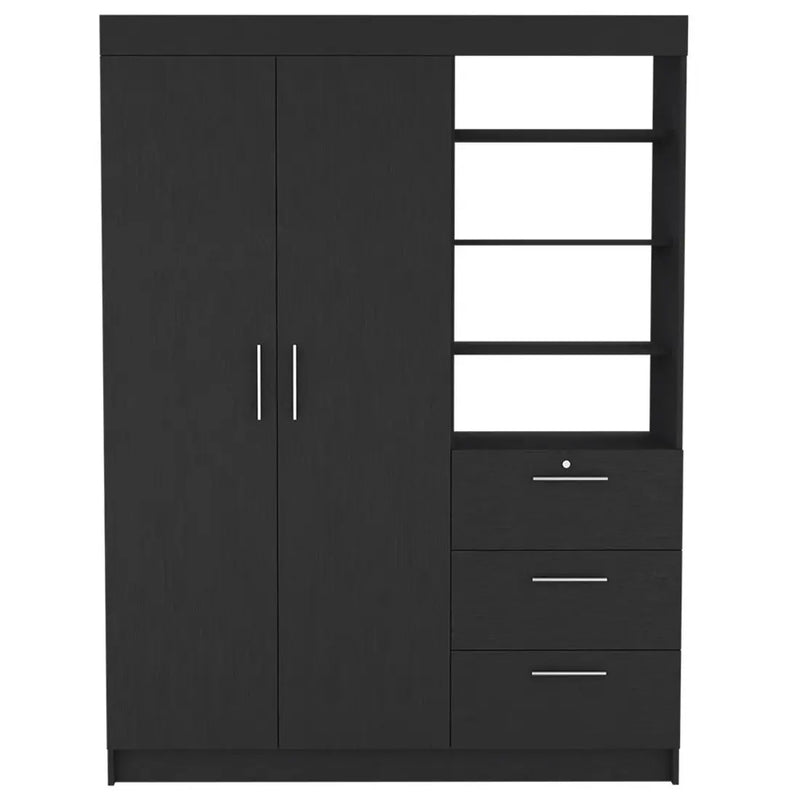 59" Black Three Drawer Dresser Homeroots Bed & Bath