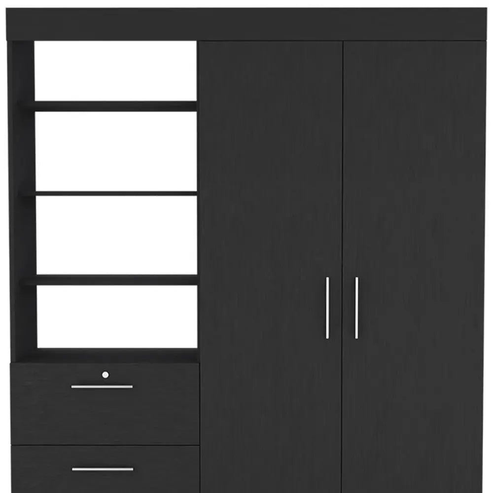 59" Black Three Drawer Dresser Homeroots Bed & Bath
