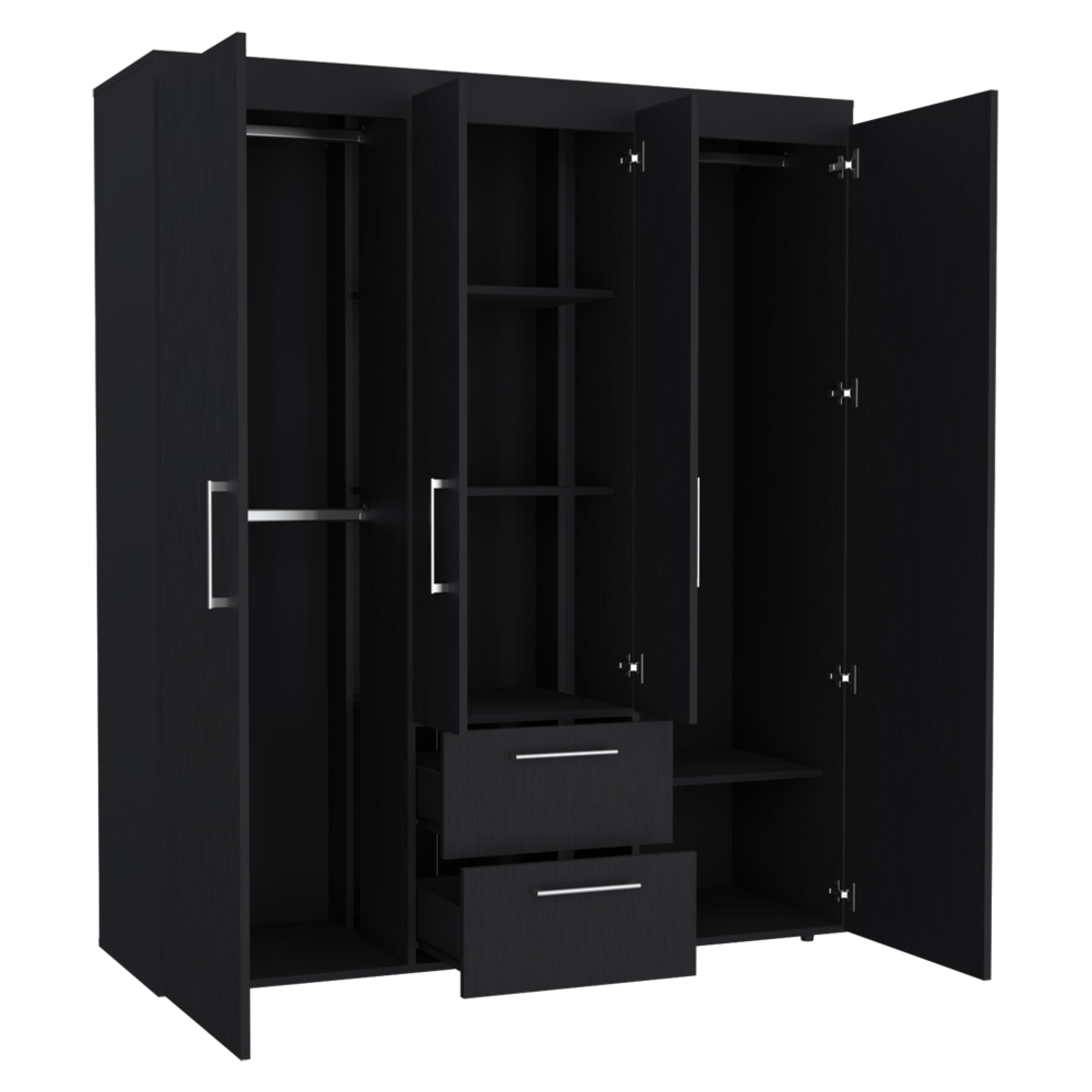 59" Black Two Drawer Combo Dresser - GreatEagleInc
