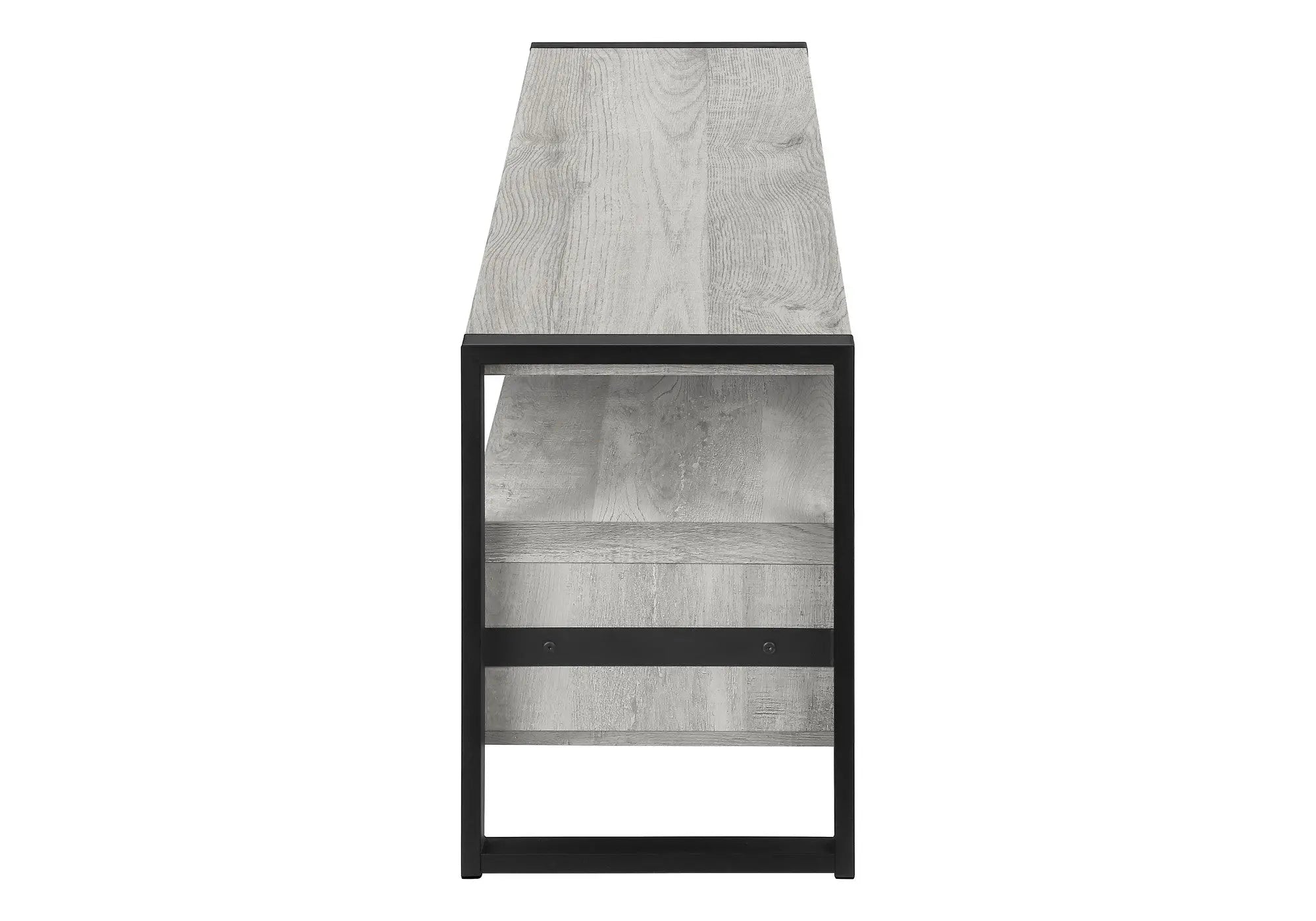 59" Black and Gray Cabinet Enclosed Storage TV Stand Homeroots Living Room