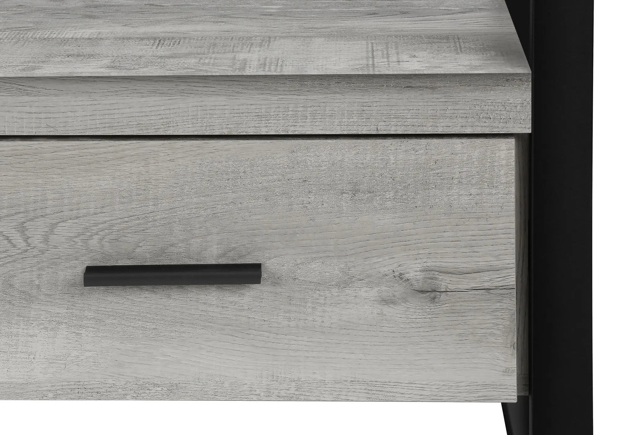 59" Black and Gray Cabinet Enclosed Storage TV Stand Homeroots Living Room