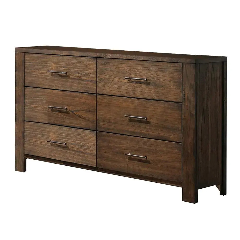 59" Brown Metal Six Drawer Dresser Homeroots Bed & Bath