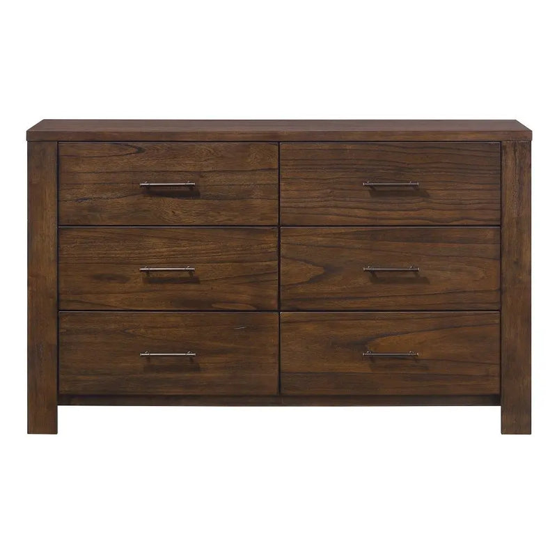 59" Brown Metal Six Drawer Dresser Homeroots Bed & Bath