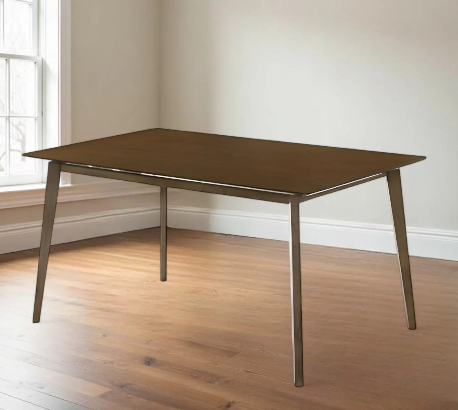 59" Brown Solid Wood Dining Table - GreatEagleInc