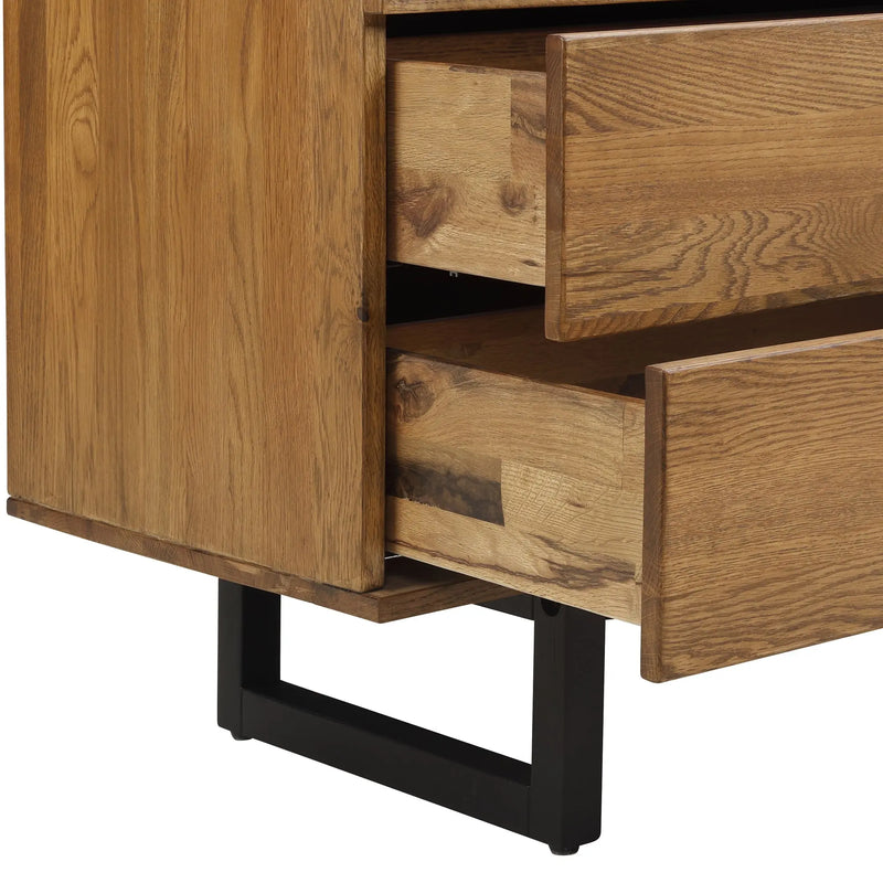59" Brown Solid Wood Four Drawer Double Dresser Homeroots Bed & Bath