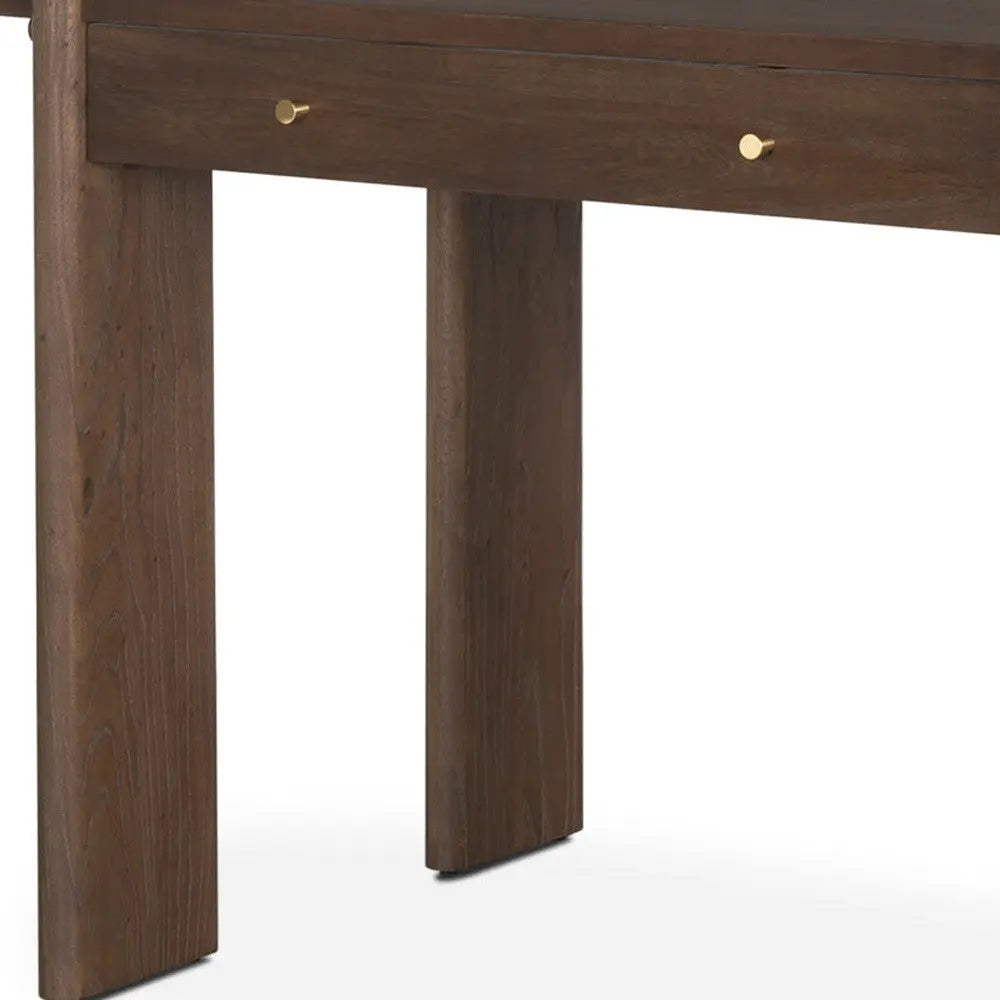 59" Dark Brown Solid Wood Oval Writing Desk Homeroots Office
