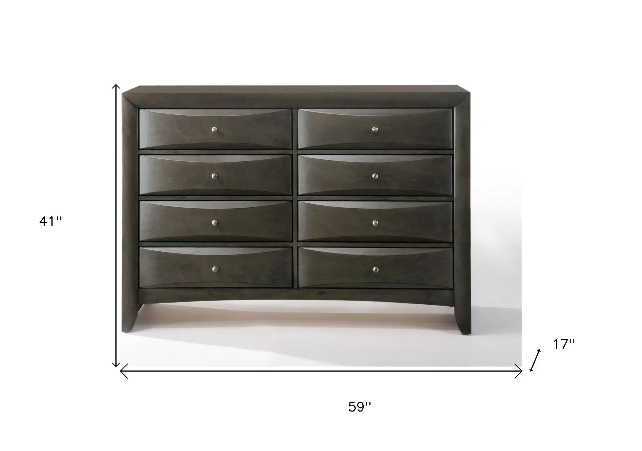 59" Gray Solid Wood Standard Dresser/Chest Homeroots Bed & Bath