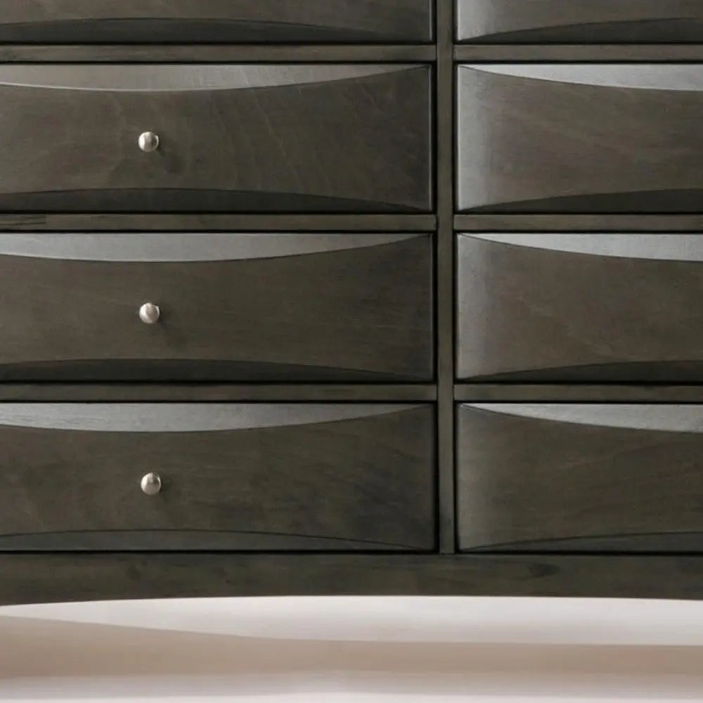 59" Gray Solid Wood Standard Dresser/Chest Homeroots Bed & Bath