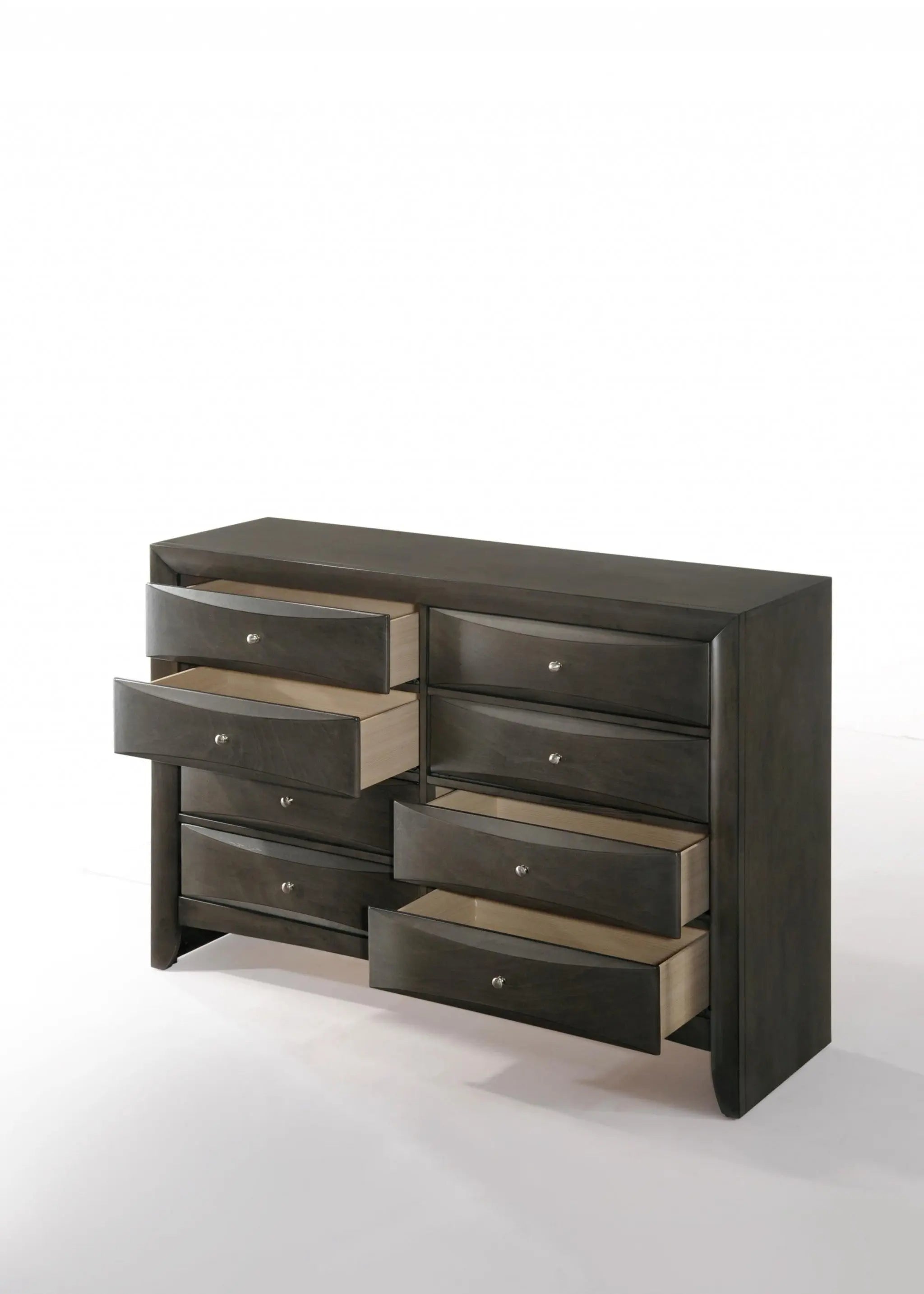 59" Gray Solid Wood Standard Dresser/Chest Homeroots Bed & Bath