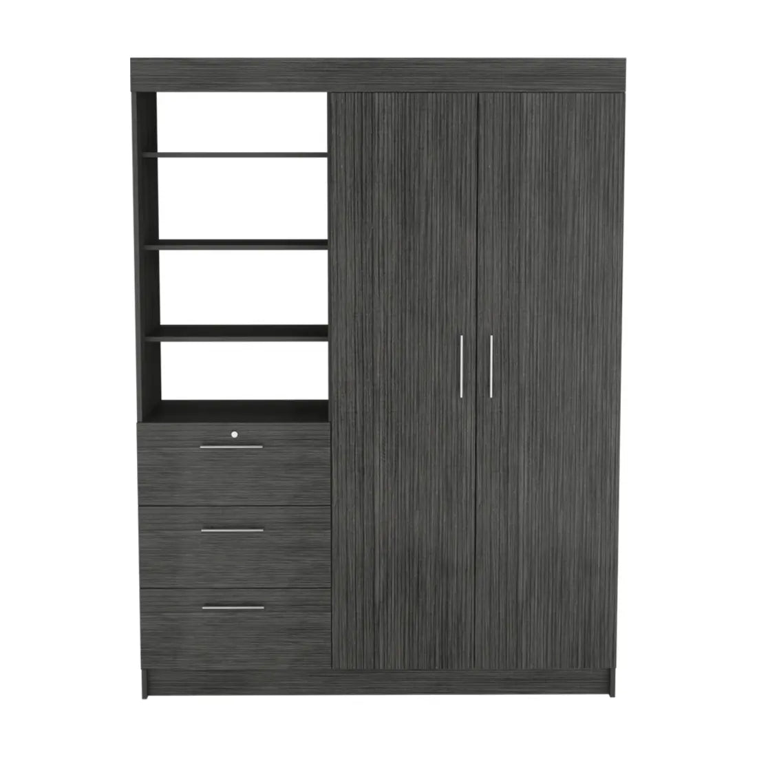 59" Gray Three Drawer Combo Dresser Homeroots Bed & Bath