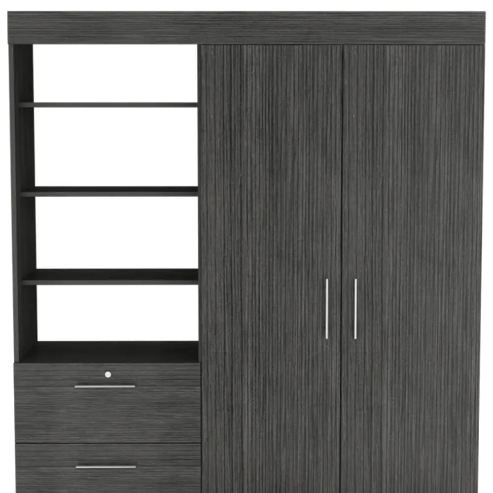 59" Gray Three Drawer Combo Dresser Homeroots Bed & Bath