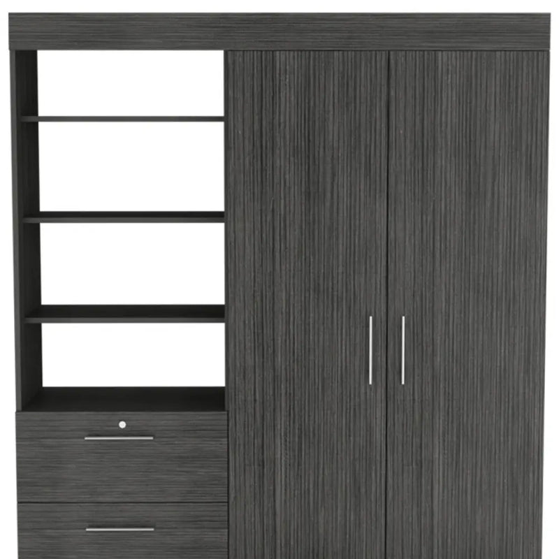 59" Gray Three Drawer Combo Dresser Homeroots Bed & Bath