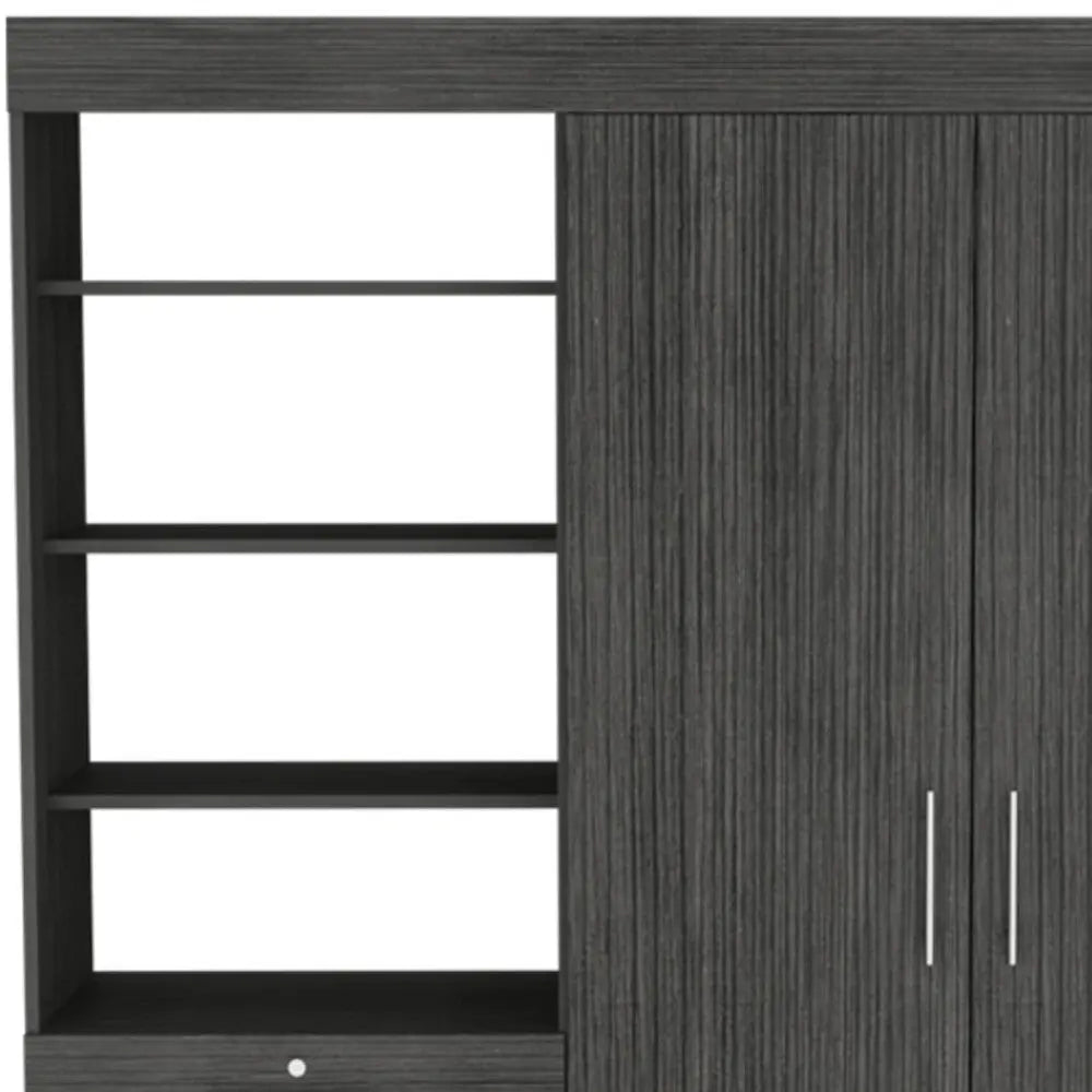 59" Gray Three Drawer Combo Dresser Homeroots Bed & Bath