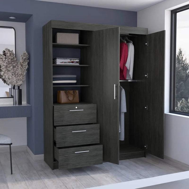 59" Gray Three Drawer Combo Dresser Homeroots Bed & Bath