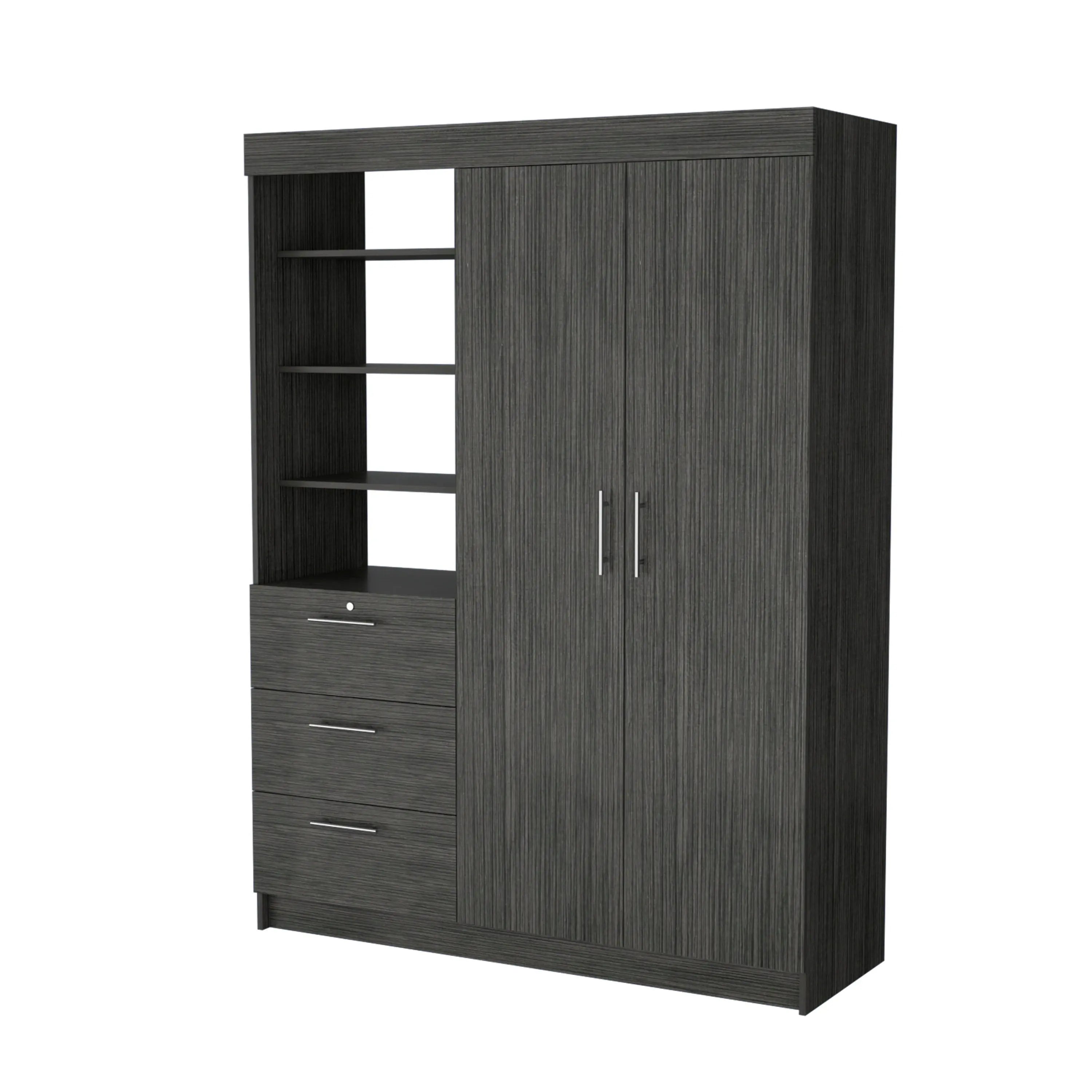 59" Gray Three Drawer Combo Dresser Homeroots Bed & Bath