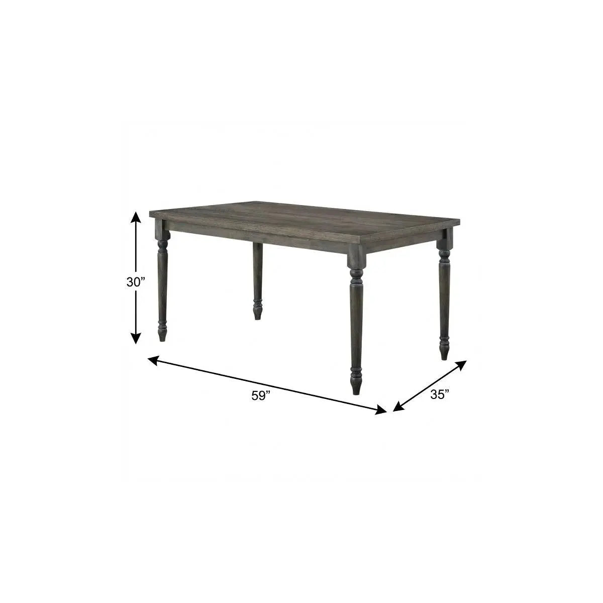 59" Gray Wood Dining Table Homeroots Kitchen & Dining