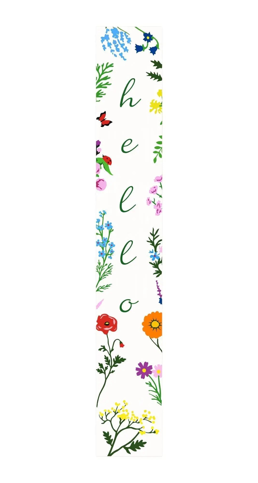 59" Green And White Solid Wood Floral Bouquet Hello Porch Sign Homeroots Outdoor