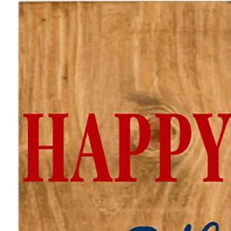 59" Natural Red White And Blue Solid Wood Happy July 4th Porch Sign Homeroots Outdoor