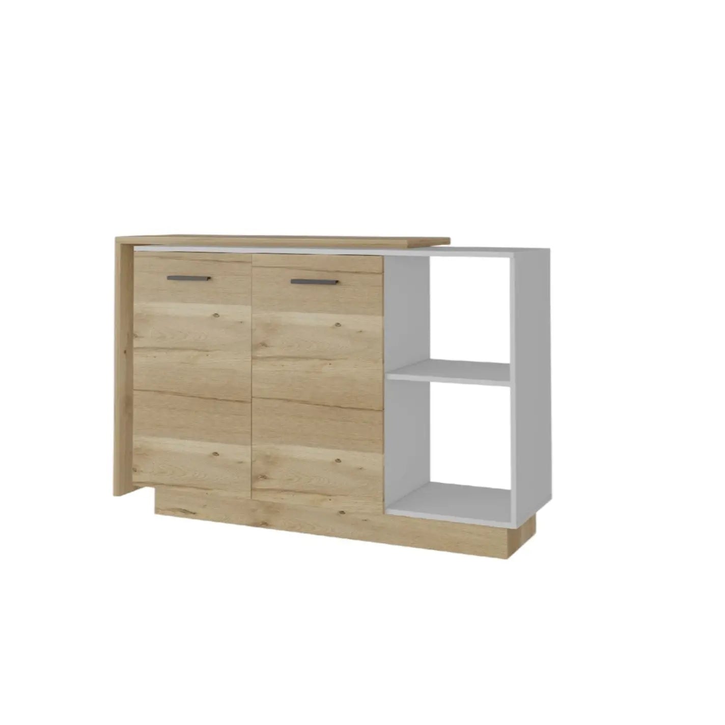 59" Natural White and Brown Wood Kitchen Island Set With Storage Homeroots Kitchen & Dining