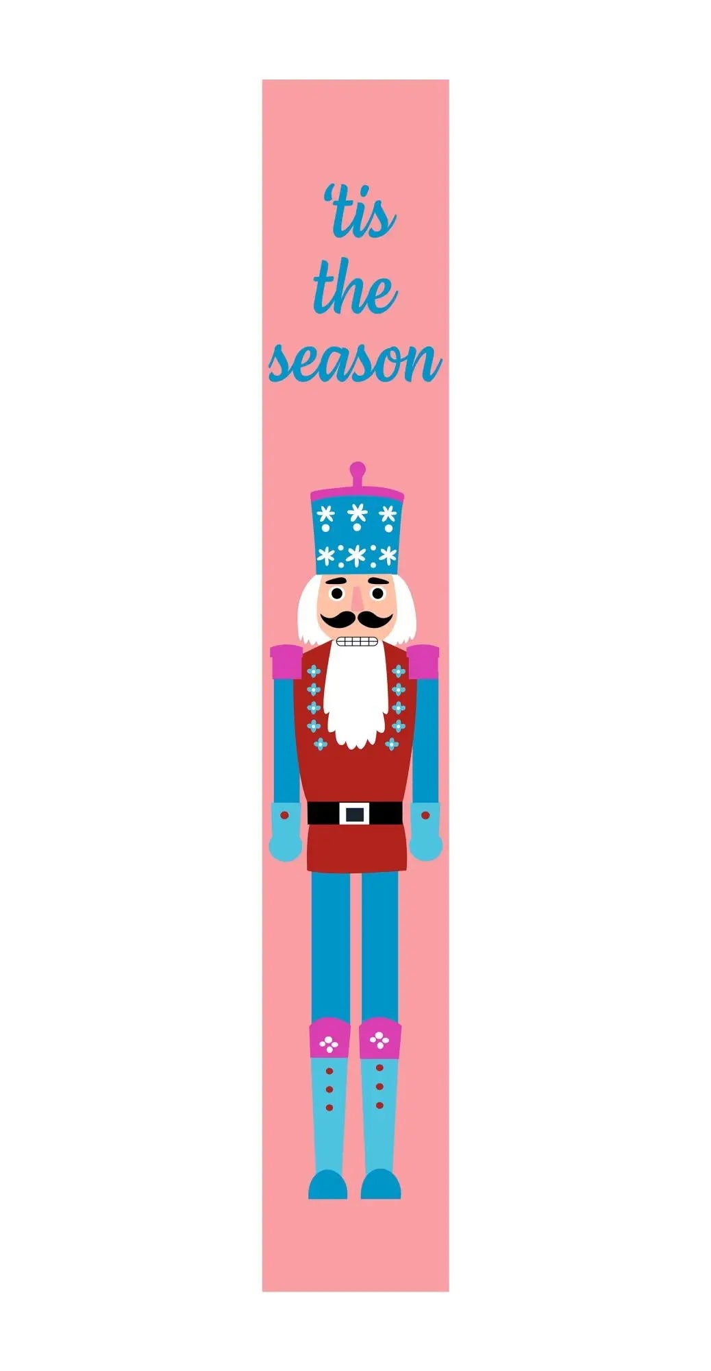 59" Pink And Blue Solid Wood Christmas Nutcracker Porch Sign Homeroots Outdoor