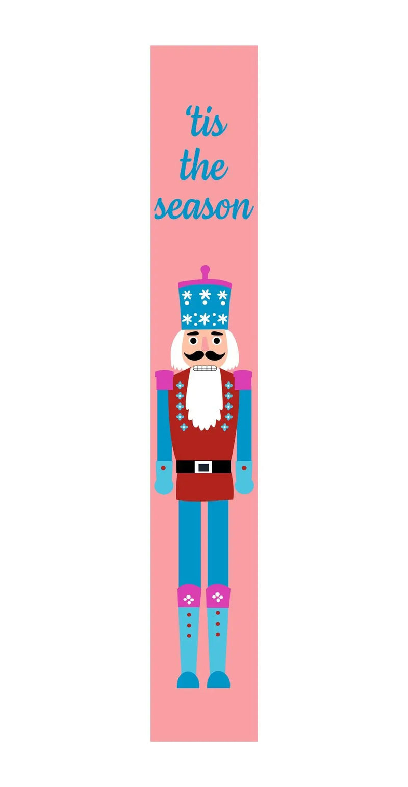 59" Pink And Blue Solid Wood Christmas Nutcracker Porch Sign Homeroots Outdoor