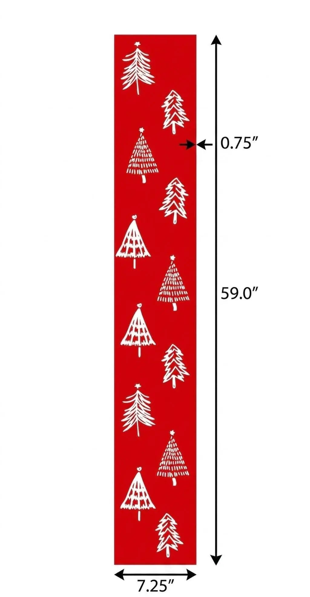 59" Red And White Solid Wood Christmas Christmas Trees Porch Sign Homeroots Outdoor