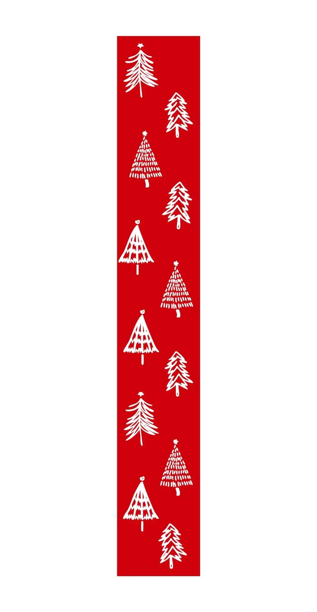 59" Red And White Solid Wood Christmas Christmas Trees Porch Sign Homeroots Outdoor