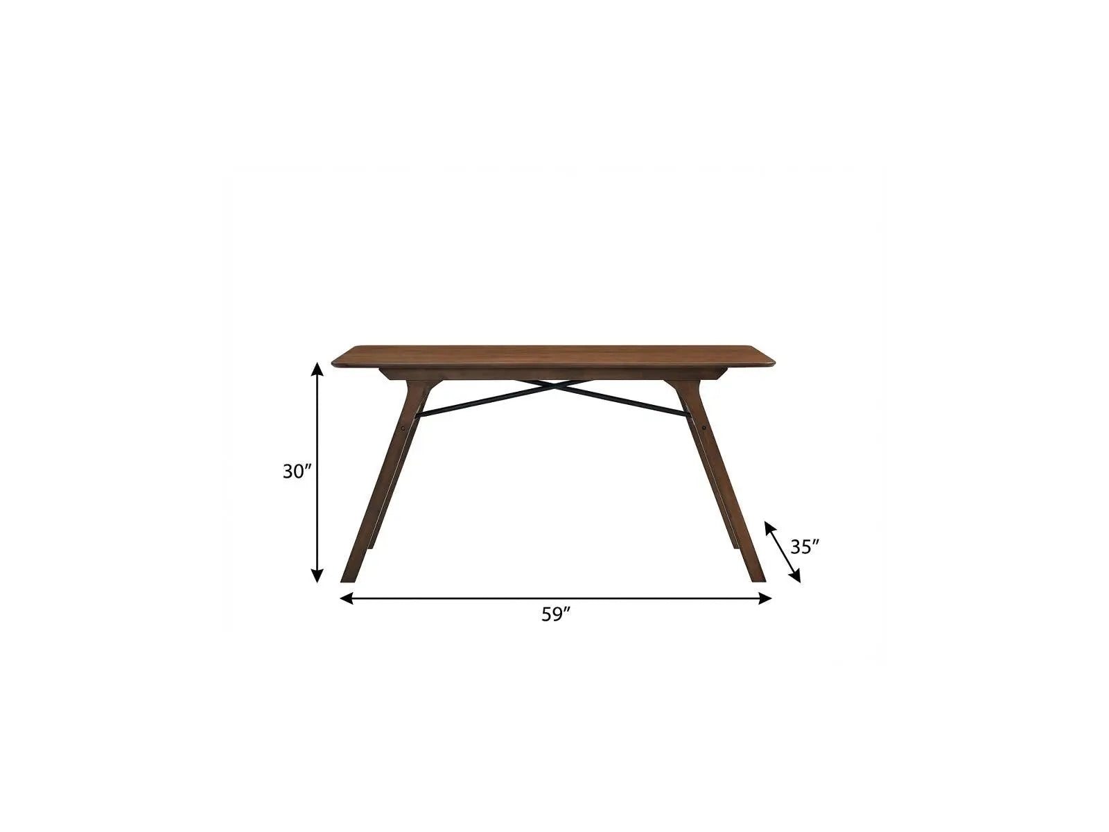 59" Walnut Wood Dining Table Homeroots Kitchen & Dining
