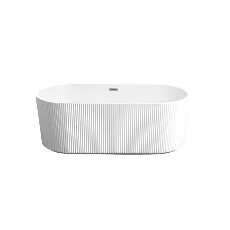 59" White Acrylic Oval Bath Tub Homeroots Bed & Bath