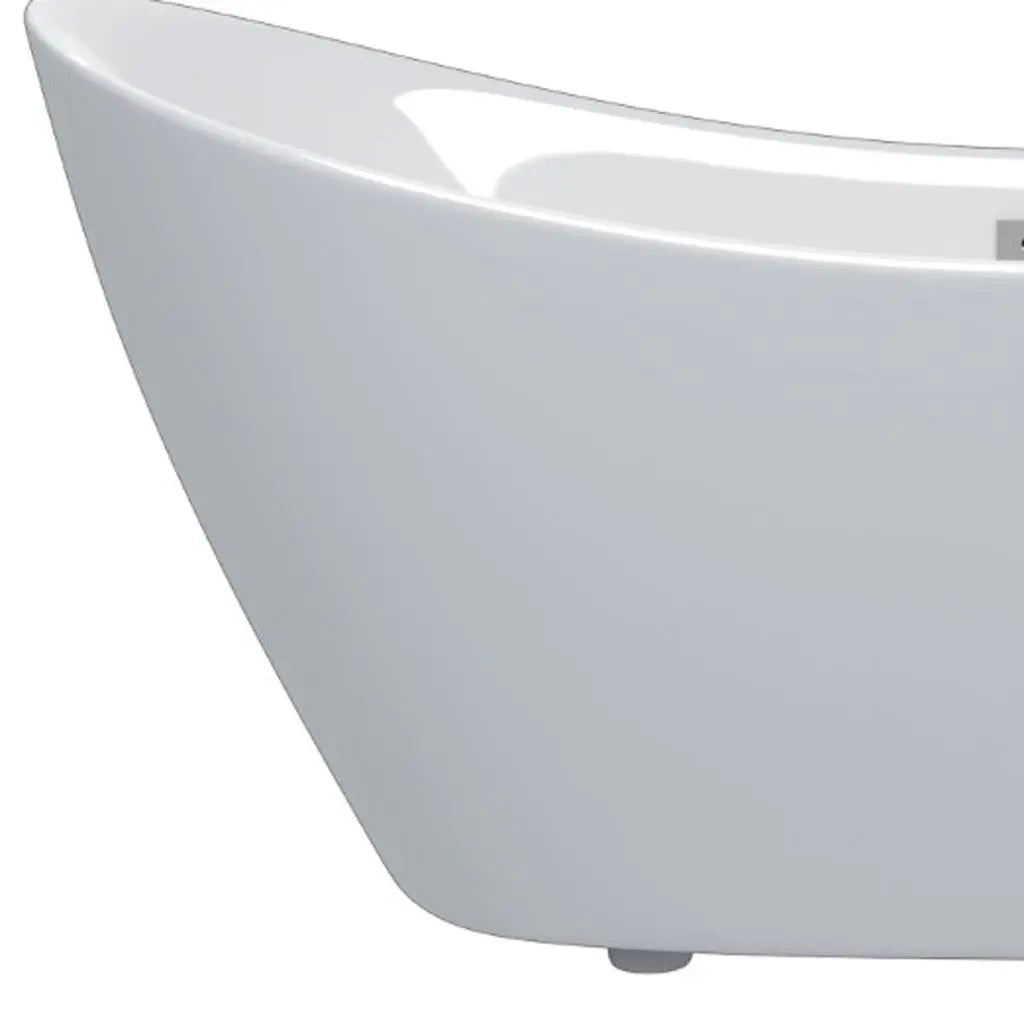 59" White Acrylic Oval Bath Tub Homeroots Bed & Bath