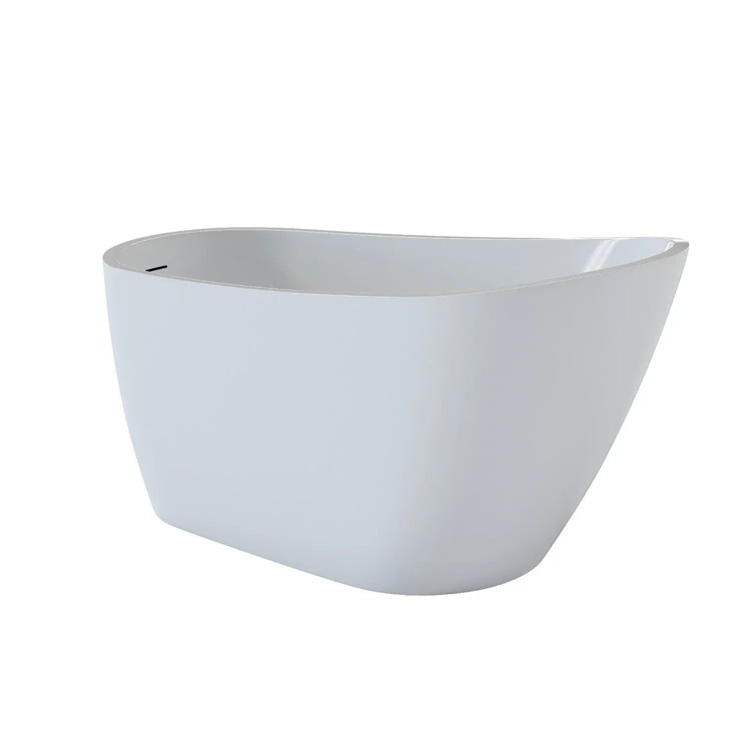 59" White Acrylic Oval Bath Tub Homeroots Bed & Bath