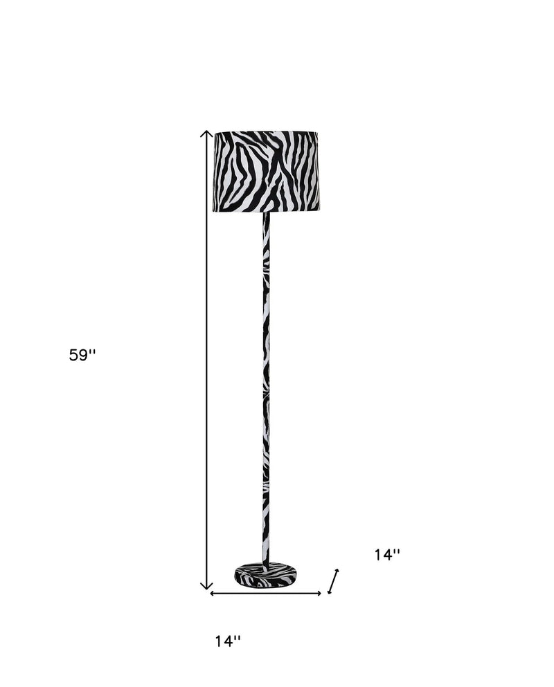 59" White Bedside Table Lamp With White Drum Shade Homeroots Lighting