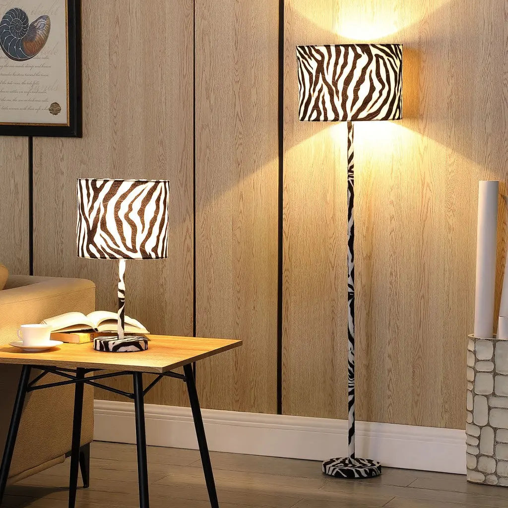 59" White Bedside Table Lamp With White Drum Shade Homeroots Lighting