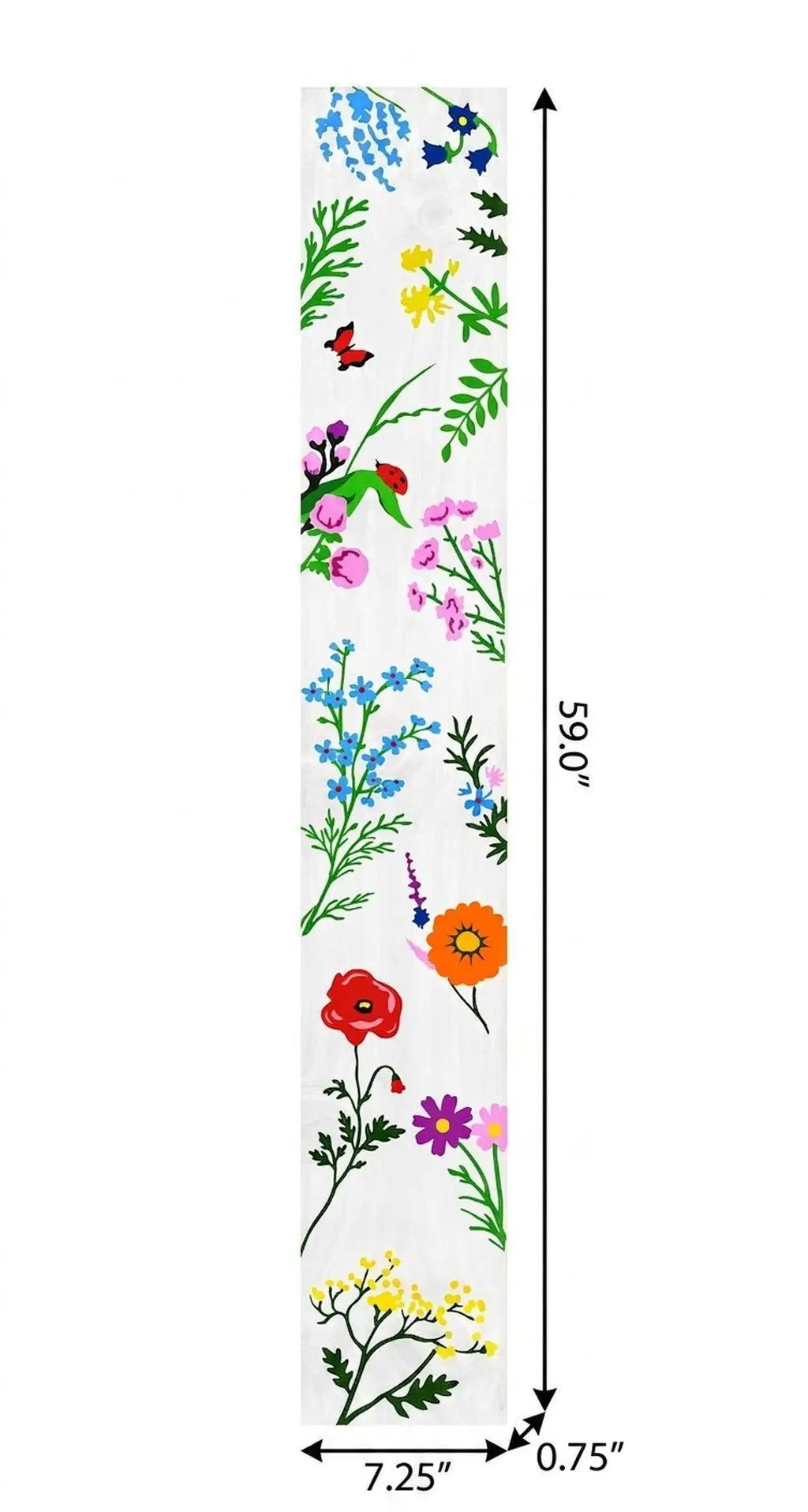 59" White Blue And Green Solid Wood Floral Bouquet Porch Sign Homeroots Outdoor