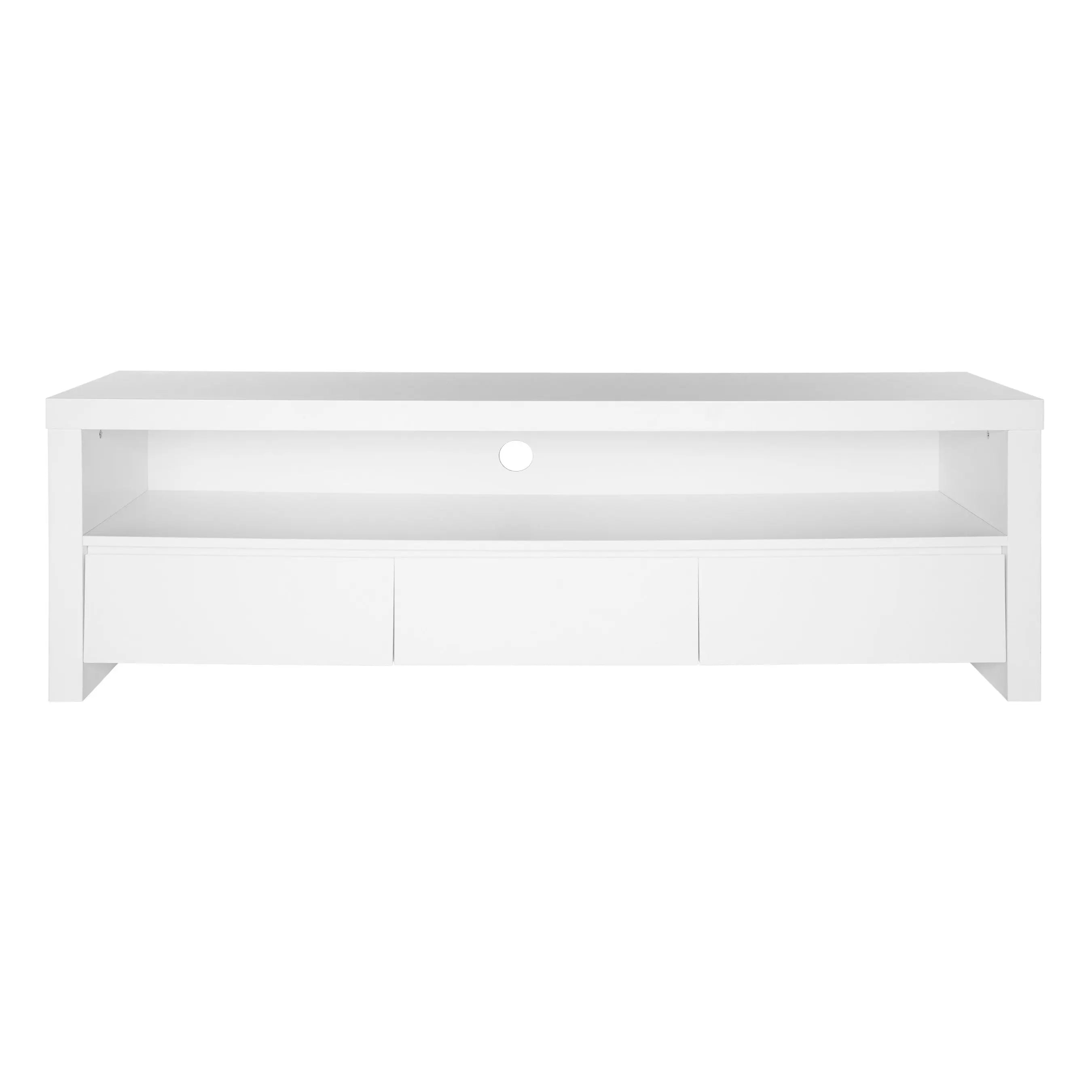 59" White Enclosed and Open Storage TV Stand Homeroots Living Room