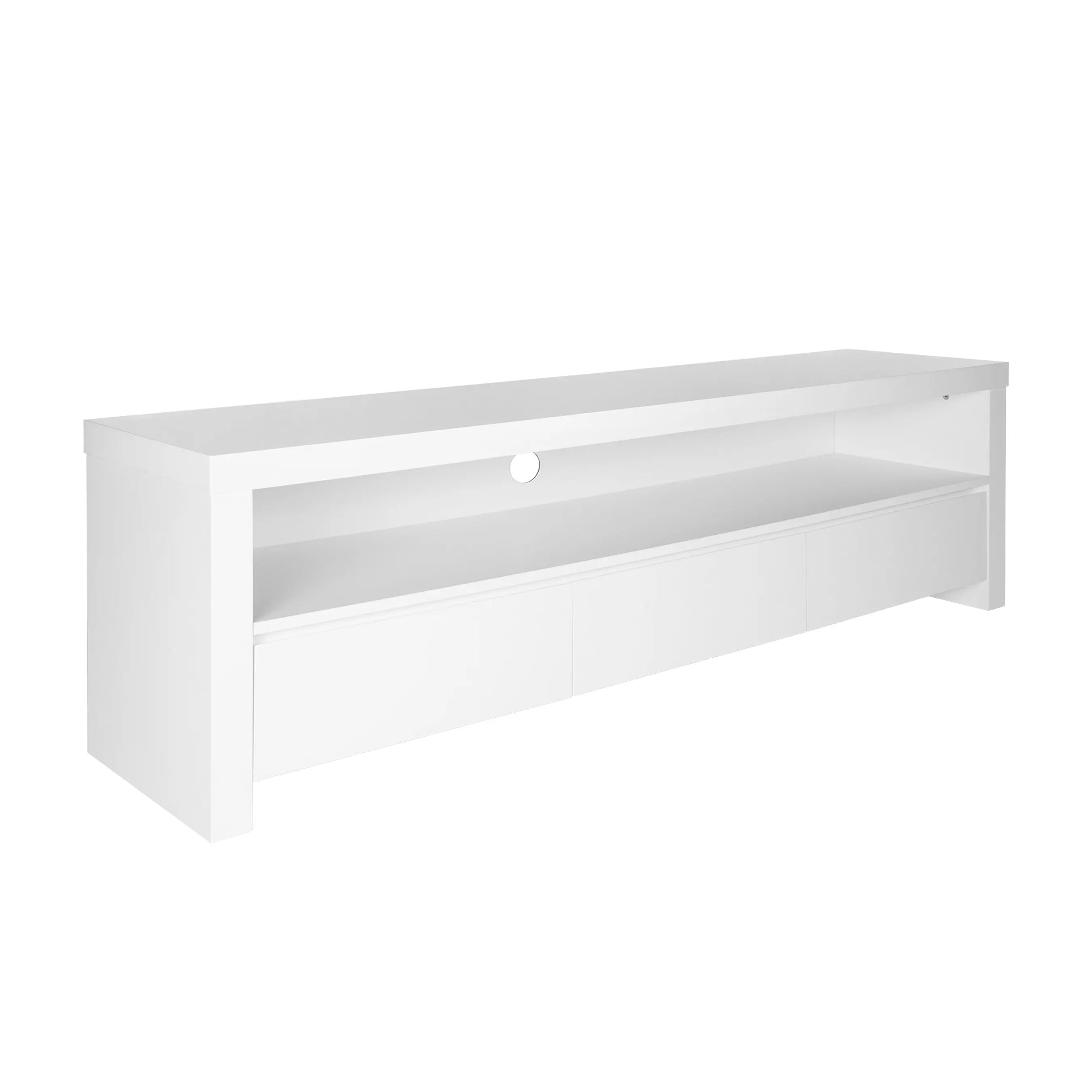 59" White Enclosed and Open Storage TV Stand Homeroots Living Room
