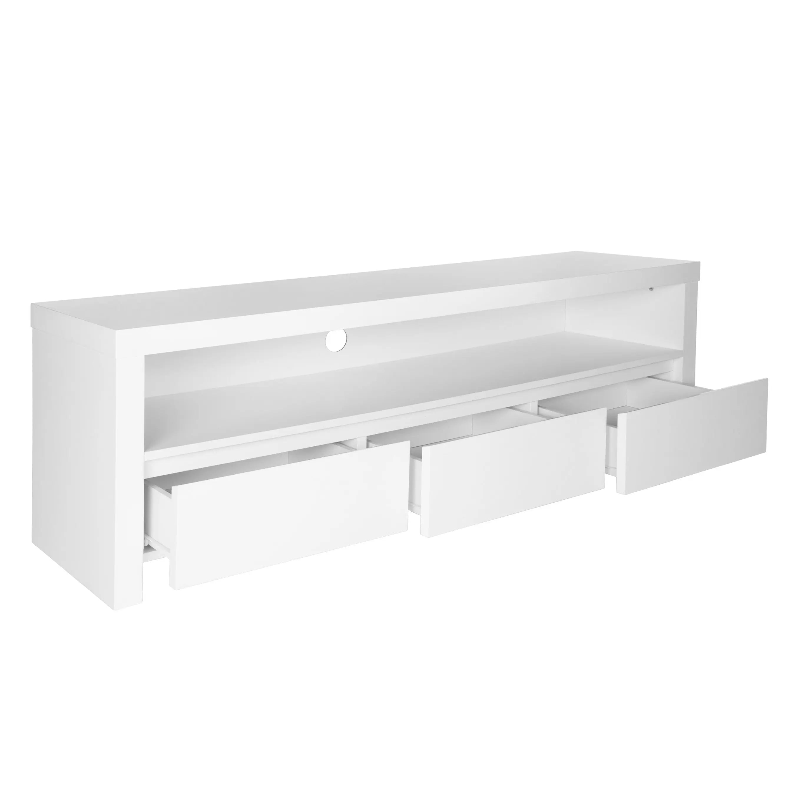 59" White Enclosed and Open Storage TV Stand Homeroots Living Room