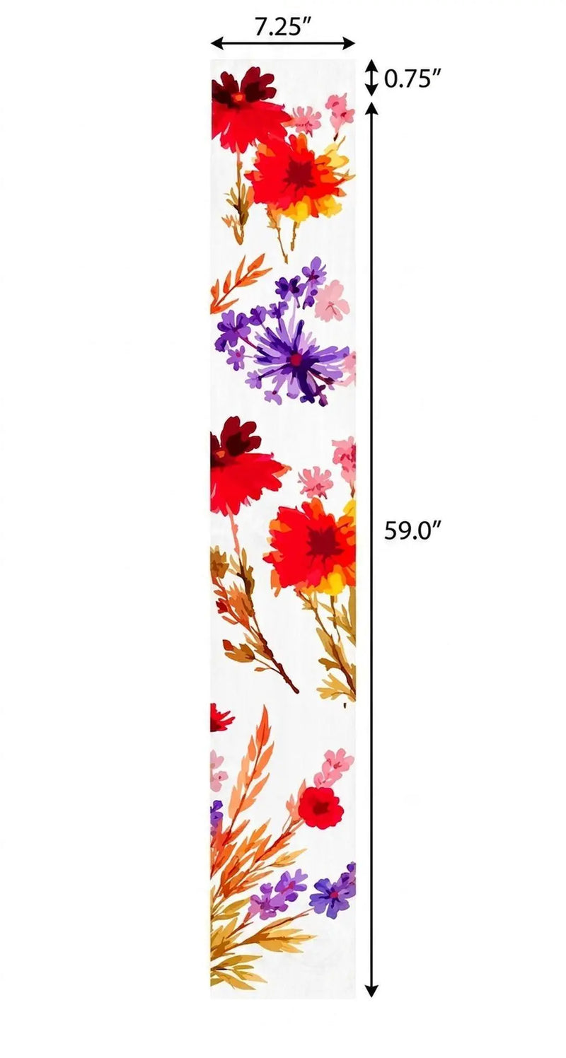 59" White Red And Purple Solid Wood Floral Bouquet Porch Sign Homeroots Outdoor