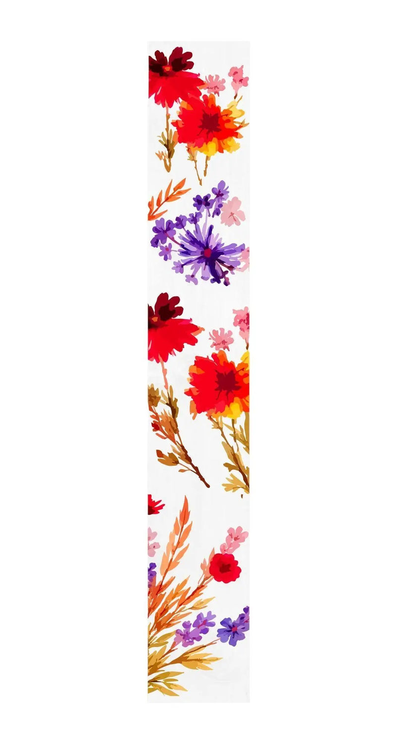 59" White Red And Purple Solid Wood Floral Bouquet Porch Sign Homeroots Outdoor