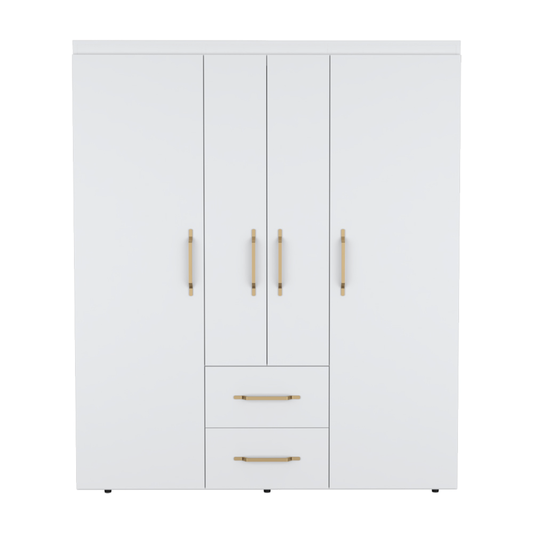 59" White Two Drawer Combo Dresser - GreatEagleInc