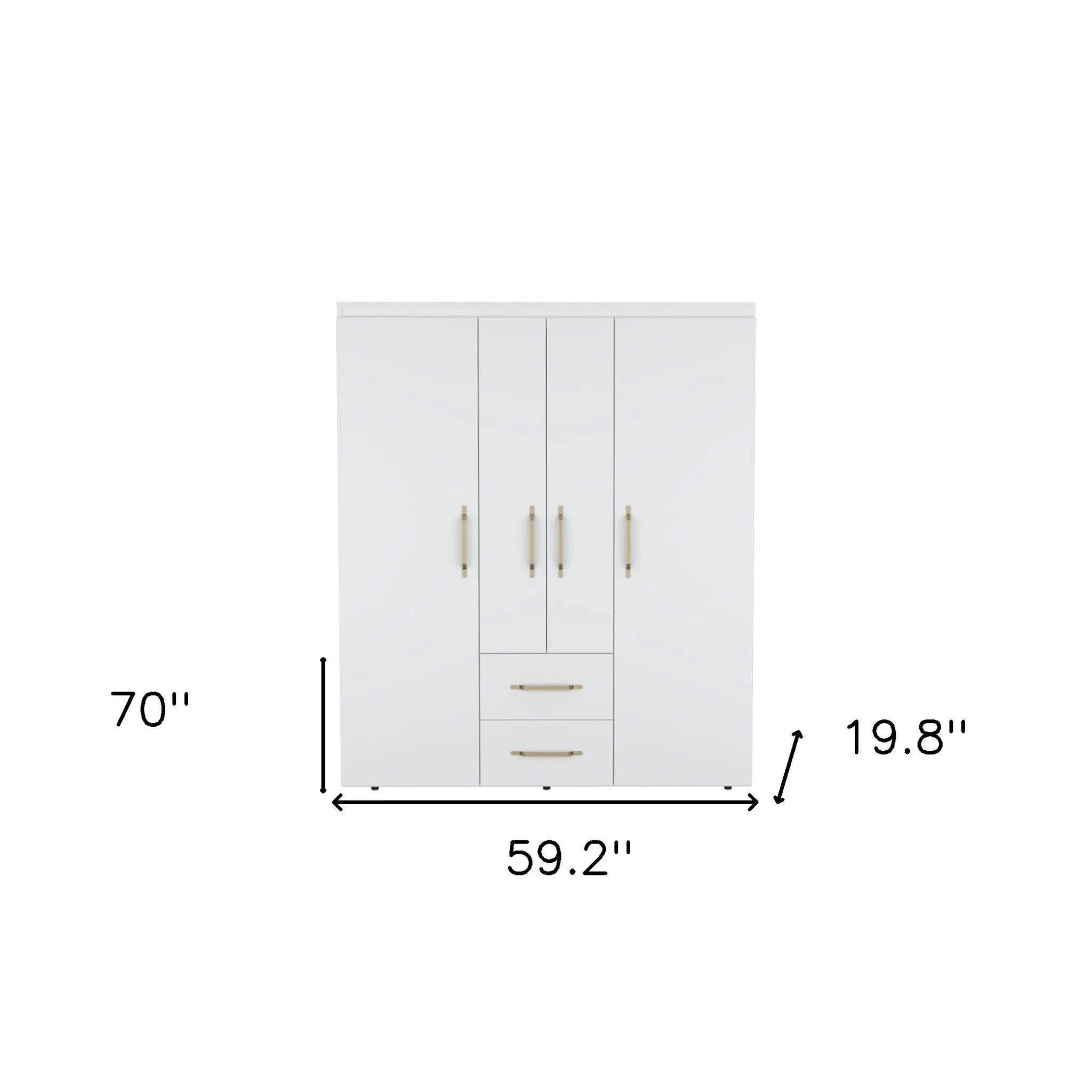 59" White Two Drawer Combo Dresser - GreatEagleInc
