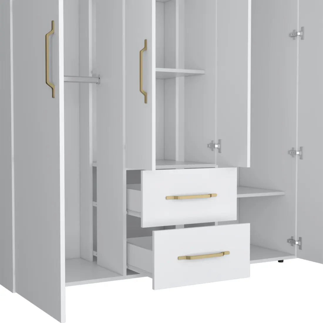 59" White Two Drawer Combo Dresser - GreatEagleInc