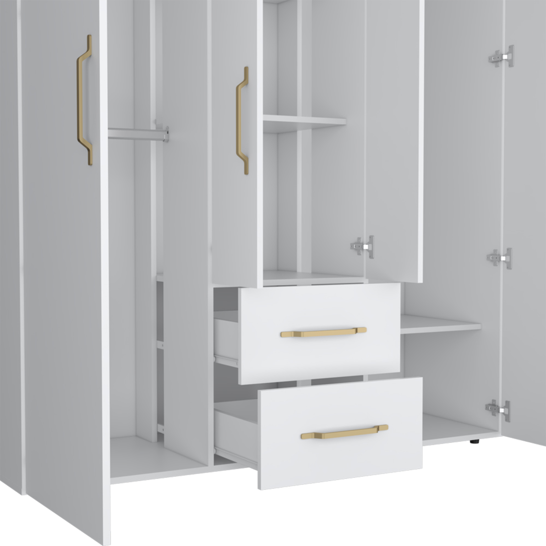 59" White Two Drawer Combo Dresser - GreatEagleInc