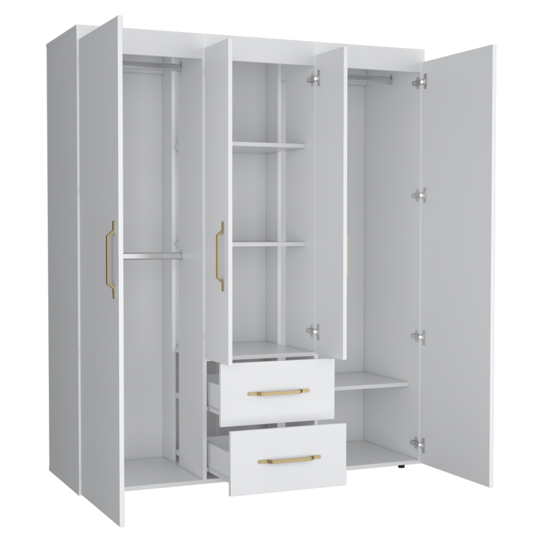 59" White Two Drawer Combo Dresser - GreatEagleInc