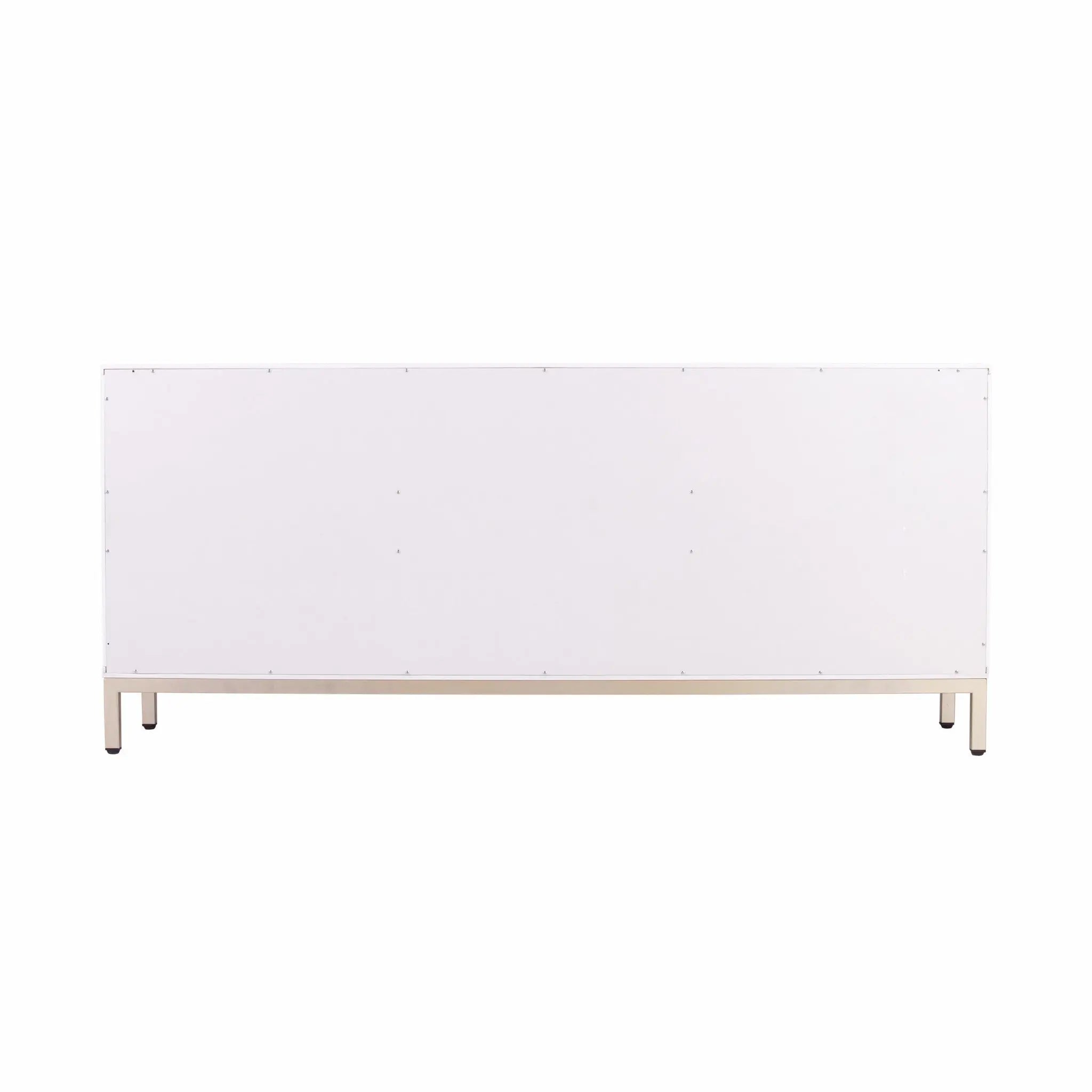 59" White and Gold Sideboard with Three Doors Homeroots Kitchen & Dining