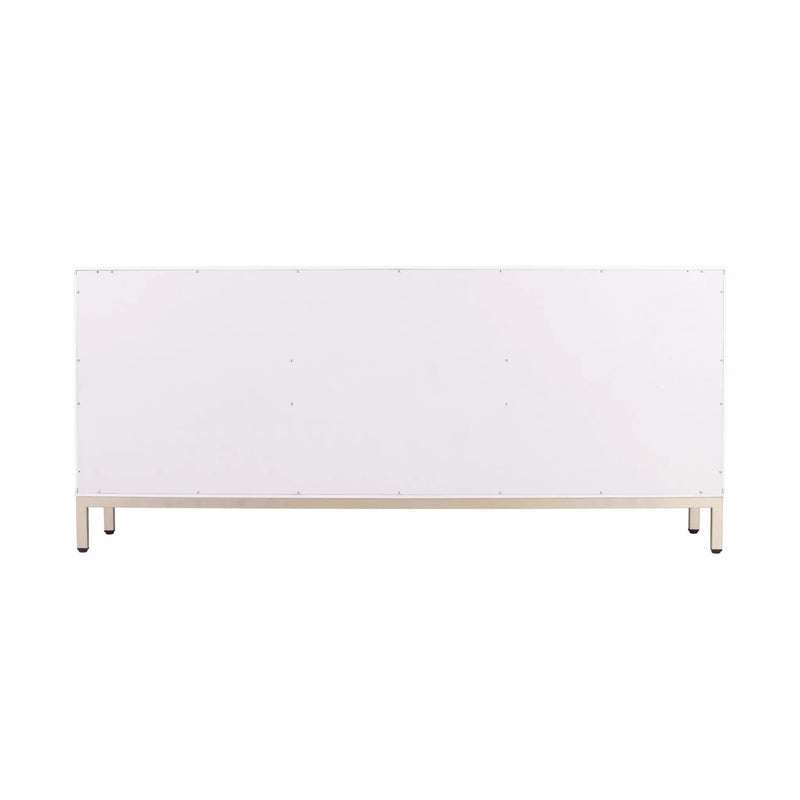 59" White and Gold Sideboard with Three Doors Homeroots Kitchen & Dining