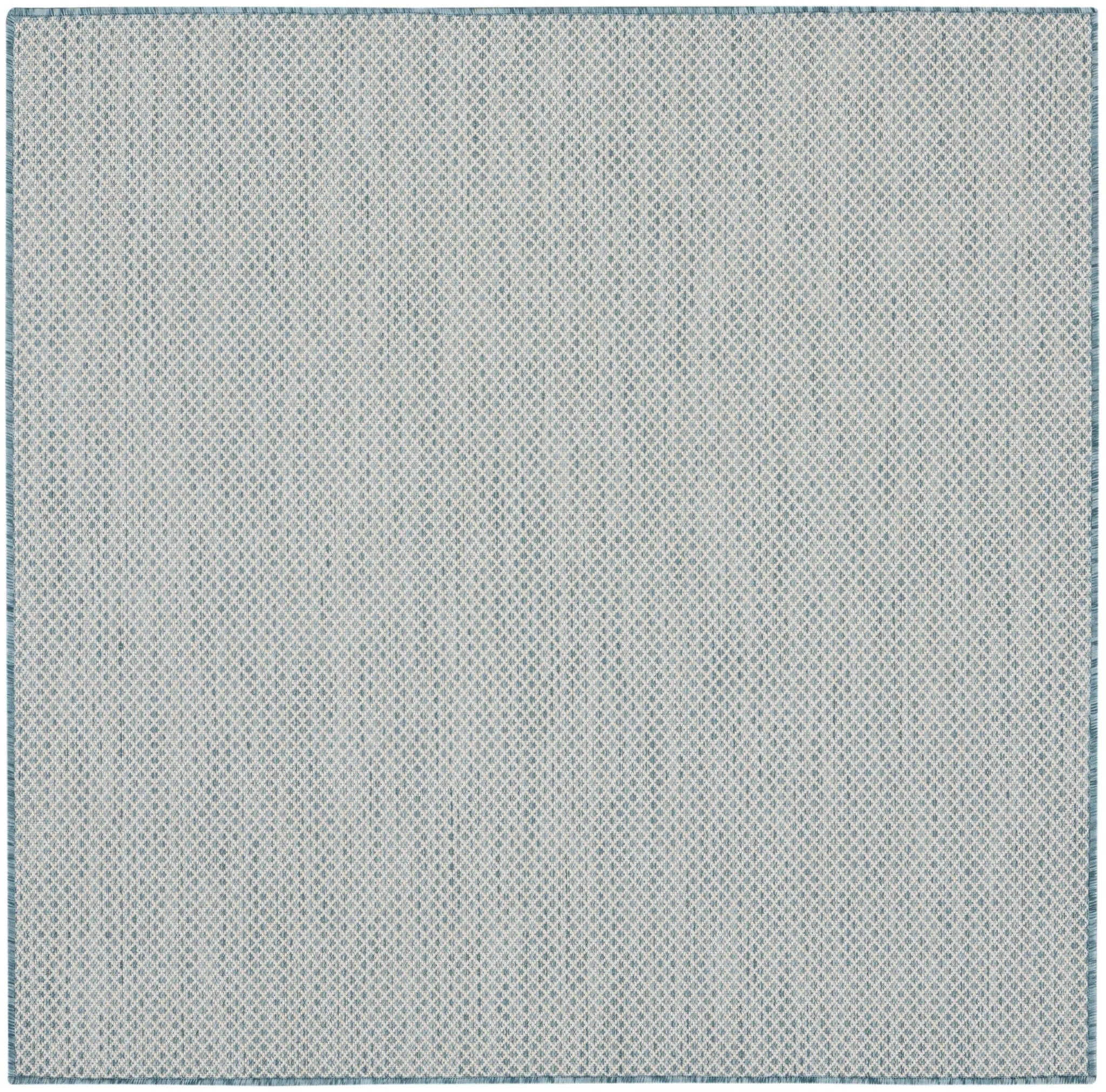 5' Blue Square Geometric Power Loom Area Rug Homeroots Outdoor