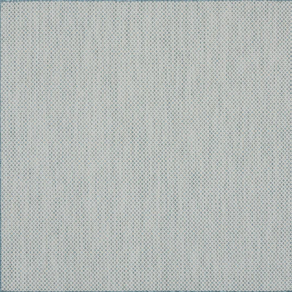 5' Blue Square Geometric Power Loom Area Rug Homeroots Outdoor