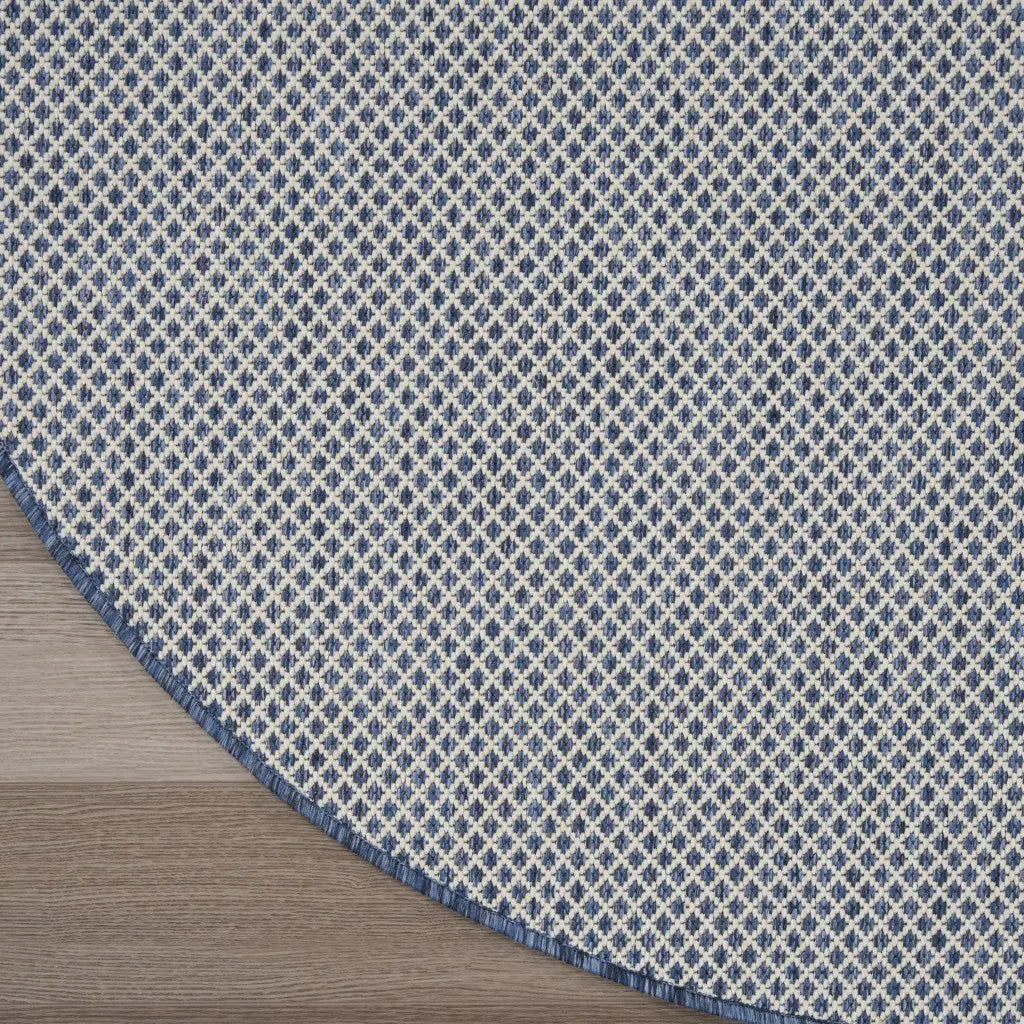 5' Bone Round Geometric Power Loom Area Rug Homeroots Outdoor