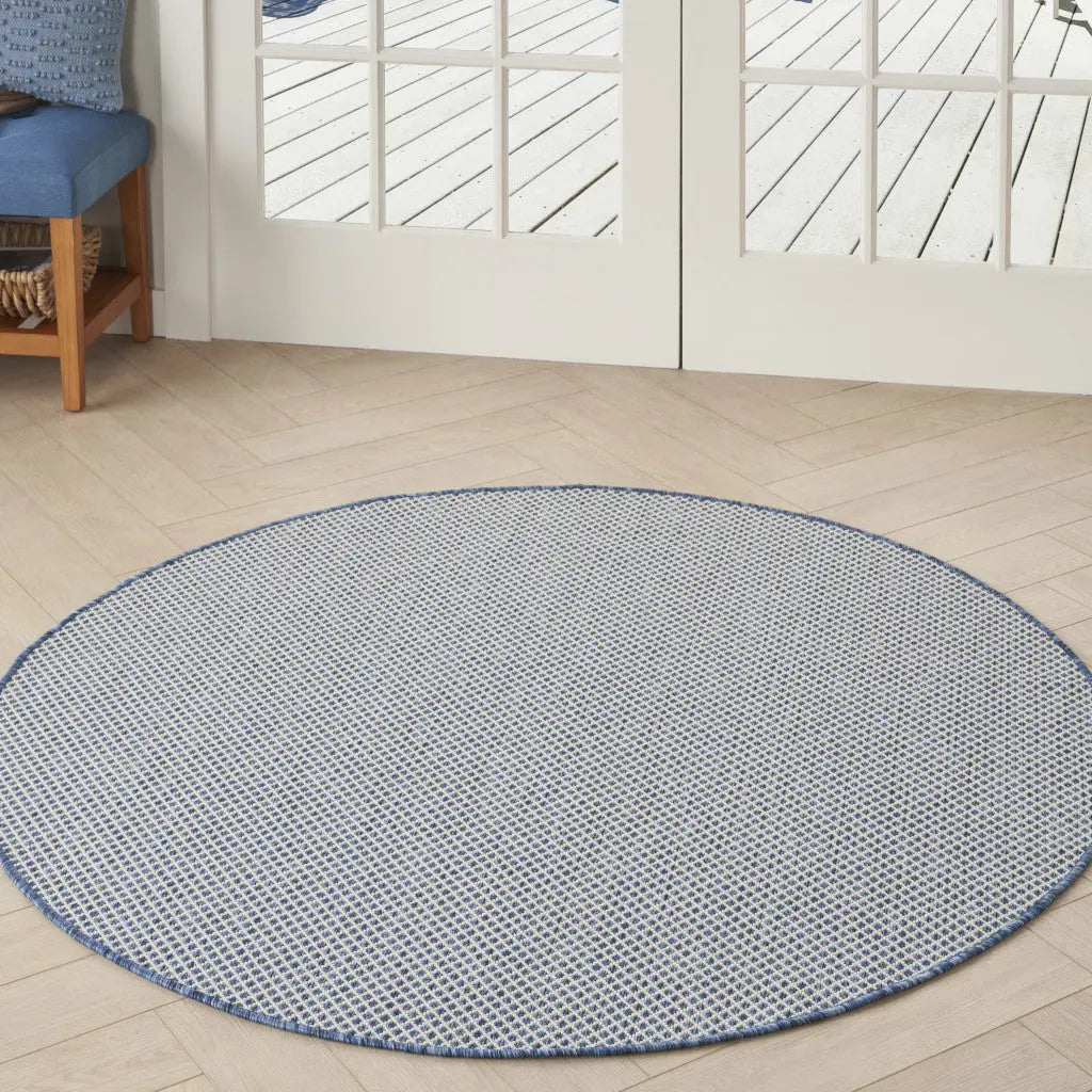 5' Bone Round Geometric Power Loom Area Rug Homeroots Outdoor